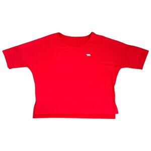 Running Bare Red Workout Top Size Small (AU 10) Oversized Cropped Boxy Fit NWT